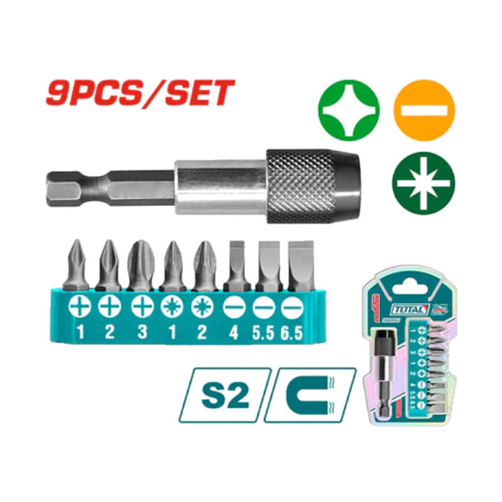 JGO PUNTA DESTORNILLADOR POR 9PCS TOTAL 1