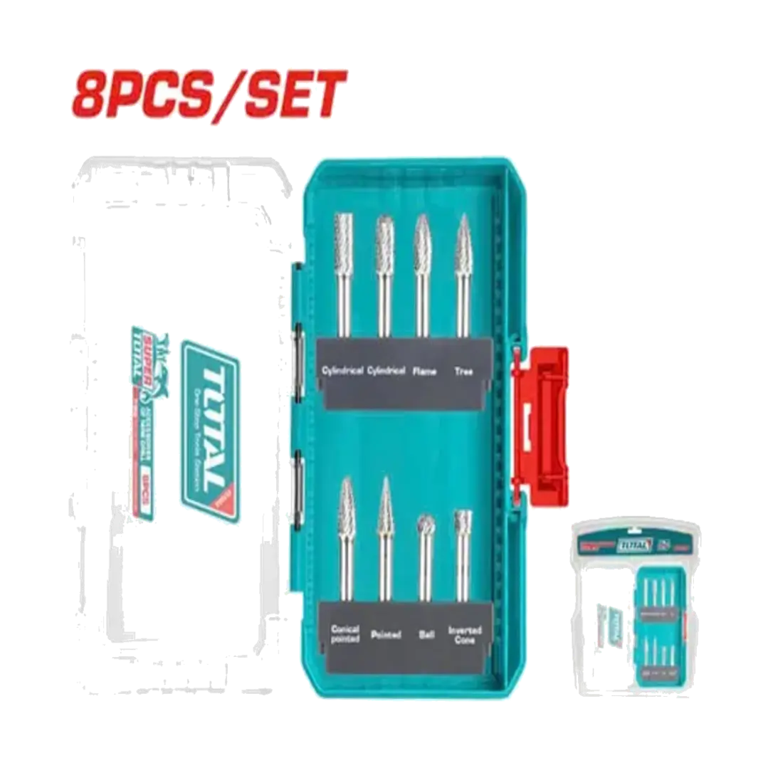 JGO DE FRESAS ROTATIVAS DE CARBURO TUNGSTENO POR 8PCS TOTAL 1