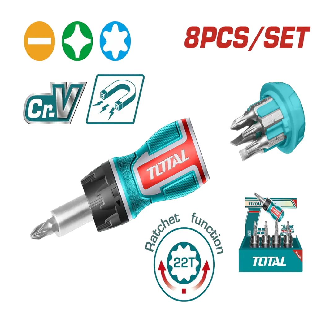 Destornillador Ratchet 8 En 1 Total Tacsds1726 1