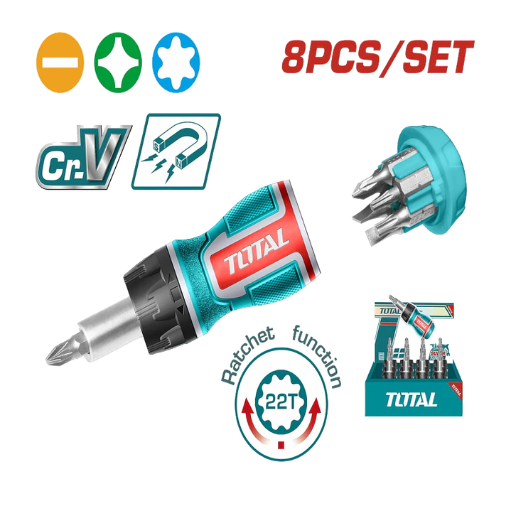 Destornillador Ratchet 8 En 1 Total Tacsds1726 1