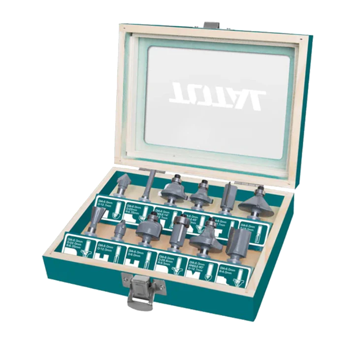 Kit Set Juego De Fresas 12 Piezas 8mm Tupi Router Total 1