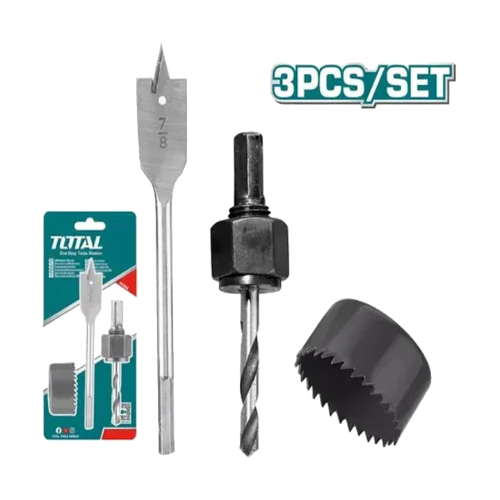 Kit Broca Sierra Copa Chapa Instalación Cerradura 3pcs Total 1