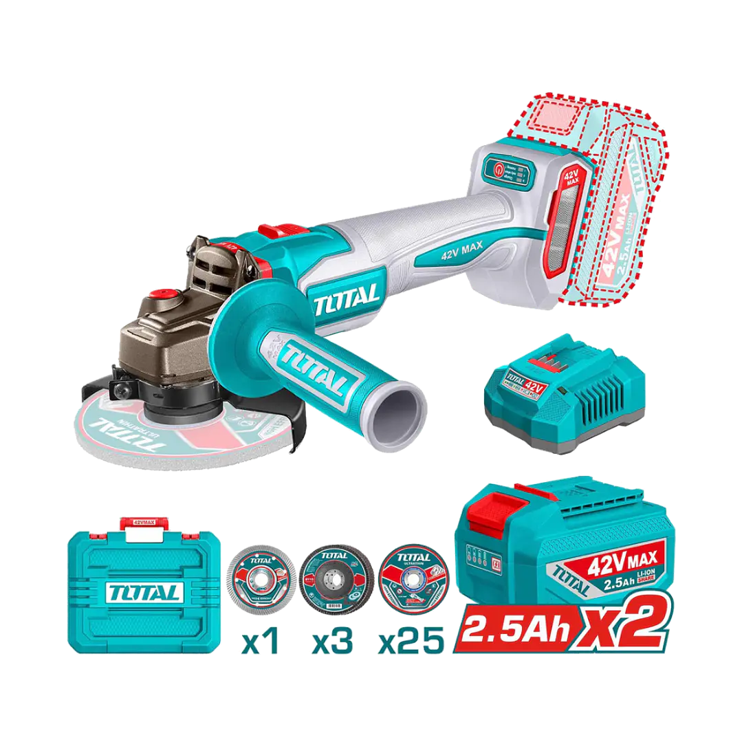 ESMERIL ANGULAR INAL 42V 115MM 1280W+CARGY BAT 1