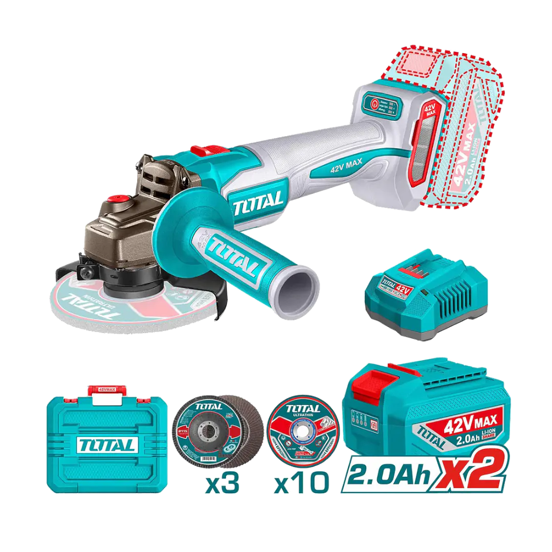 ESMERIL ANGULAR INAL 42V 115MM 1080W+CARGY BAT 1