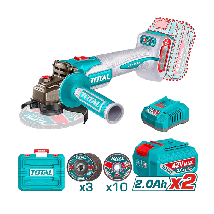 ESMERIL ANGULAR INAL 42V 115MM 1080W+CARGY BAT 1