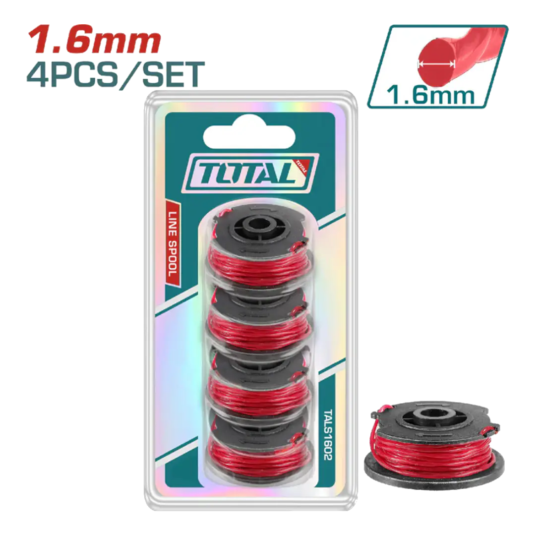 Set De Hilo Nylon P/ Orilladora 4 Piezas Total Tals1602 1