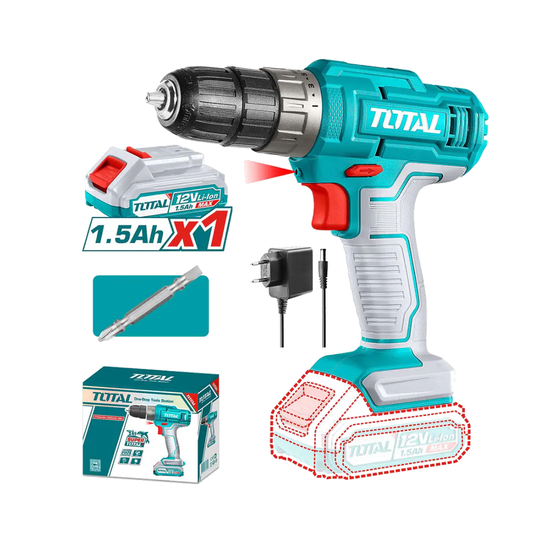 TALADRO INALAMBRICO 10MM 12V 20NM + CARG Y BAT TOTAL 1