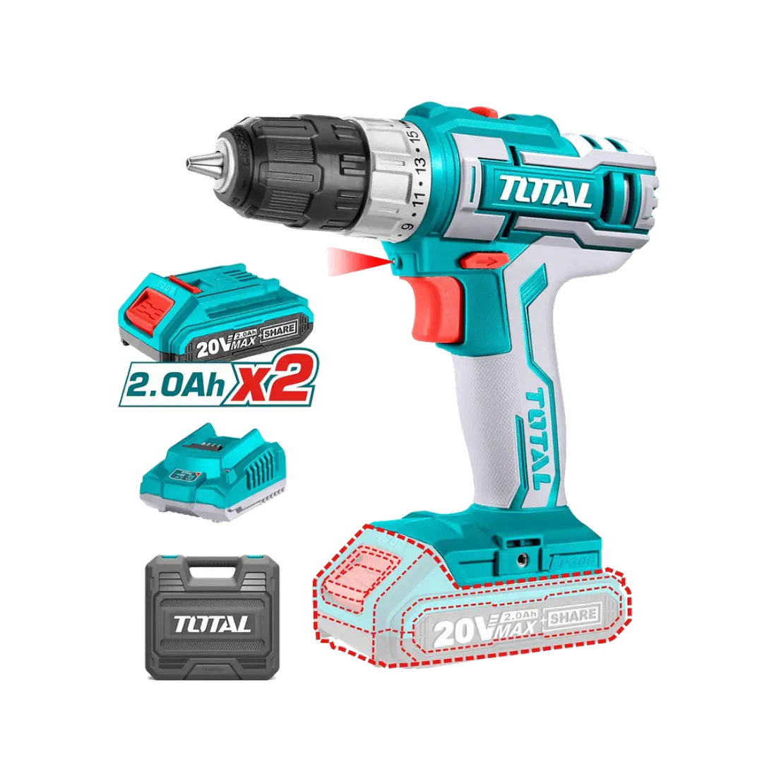 TALADRO INALAMBRICO LITIO-ION 10MM 20V TOTAL 1