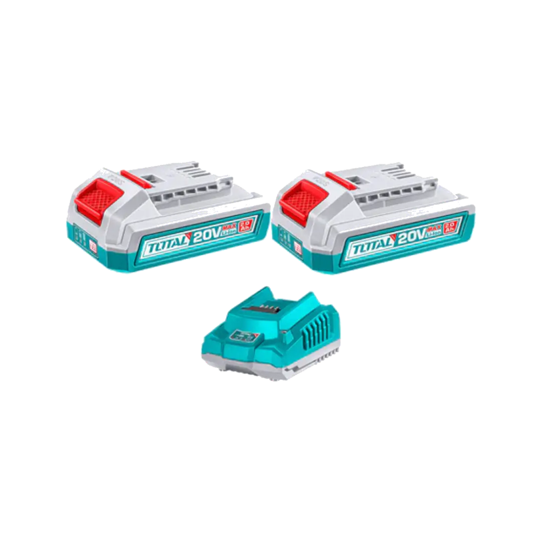 KIT DE BATERIAS Y CARGADOR 20V 2.0AH X 2PCS TOTAL 1