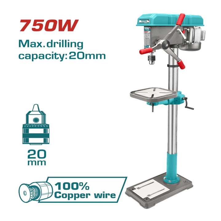 TALADRO DE PEDESTAL 750W 20MM TOTAL 1