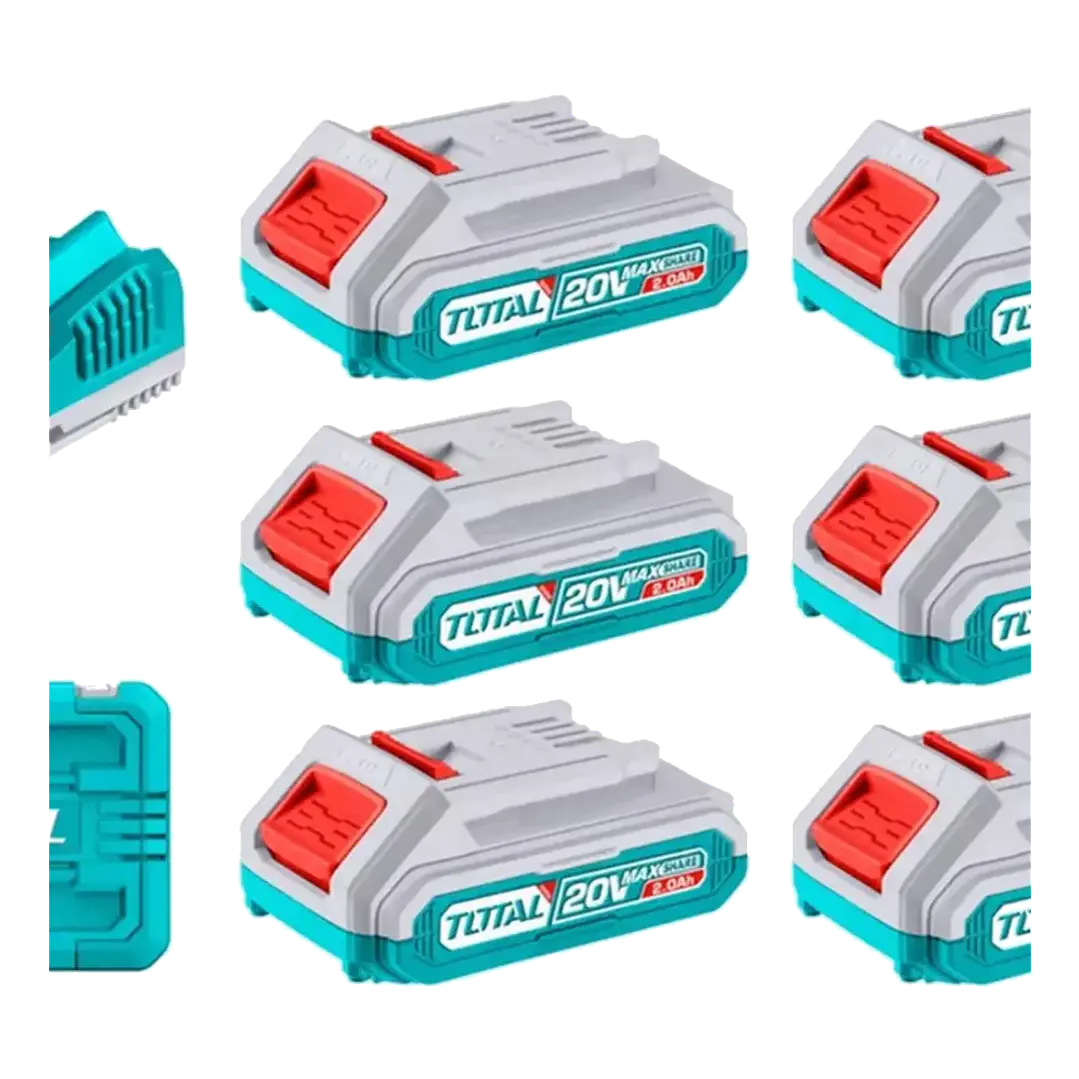 KIT DE BATERIAS Y CARGADOR 20V 2.0AH X 6PCS TOTAL 1