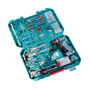 KIT TALADRO INALAMB IMPACTO CON 166PCS HERRAMIENTAS TOTAL