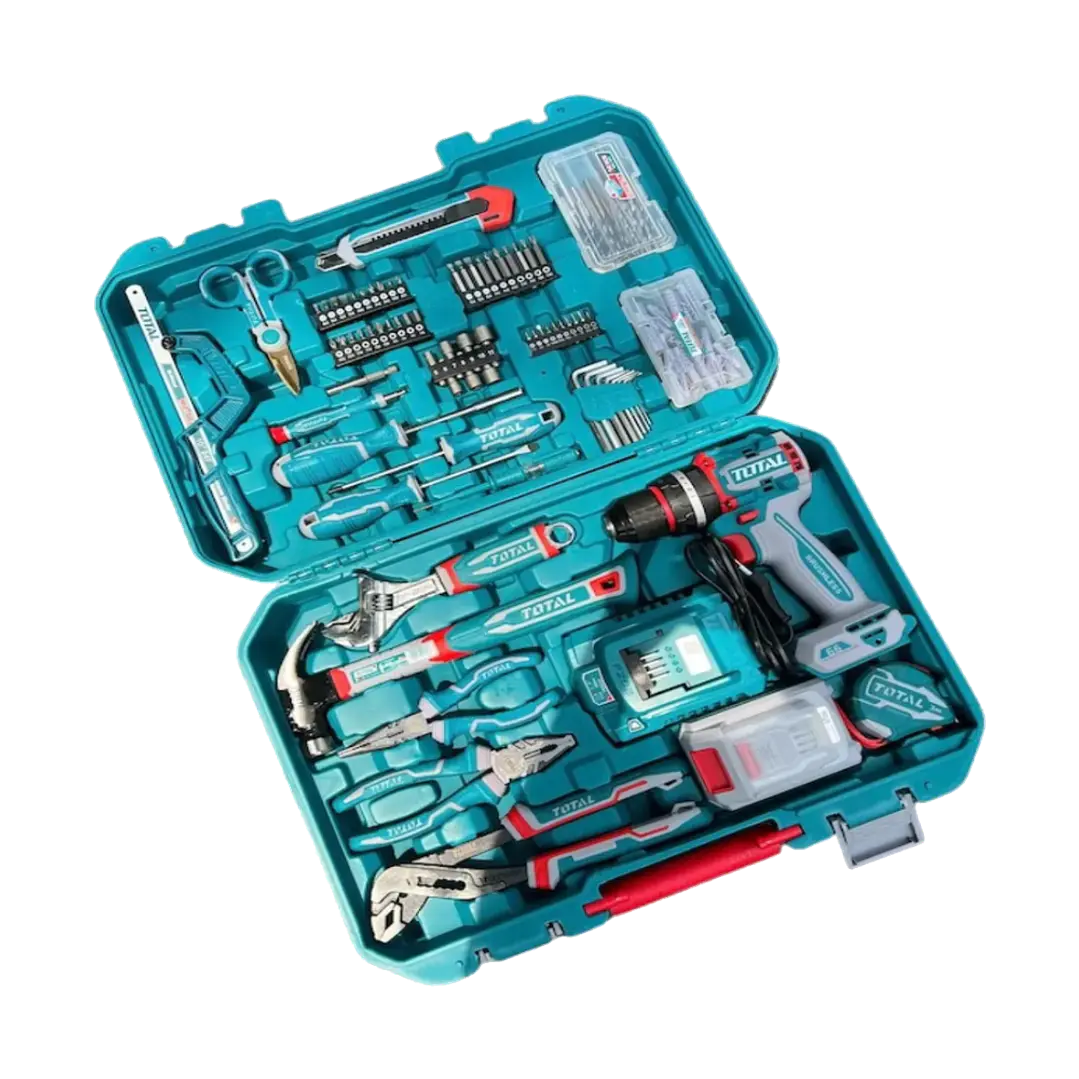 KIT TALADRO INALAMB IMPACTO CON 166PCS HERRAMIENTAS TOTAL 1