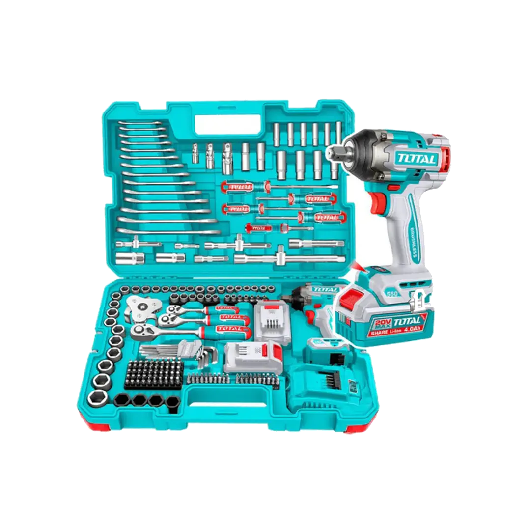 Kit Llave Impacto 20v 550nm + Herramientas 172 Piezas Total 1