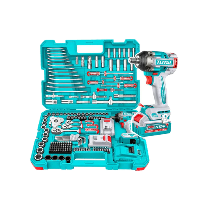 Kit Llave Impacto 20v 550nm + Herramientas 172 Piezas Total 1