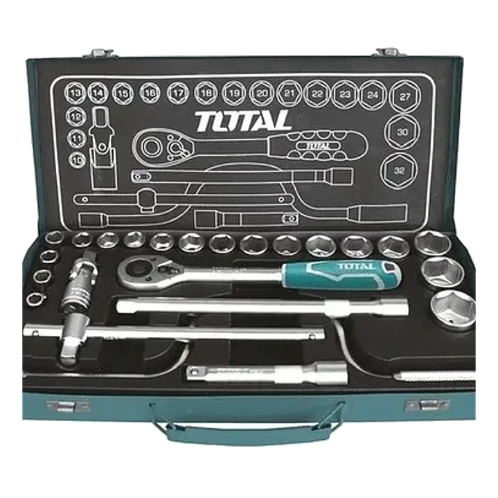 Set Juego Dados Cuadrante 1/2 Pulgada 24 Pcs Total Tht141253 1