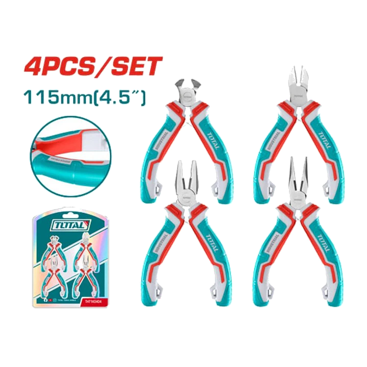 Kit Set Juego De Mini Alicate 4 Piezas Total Tht1k0404 1