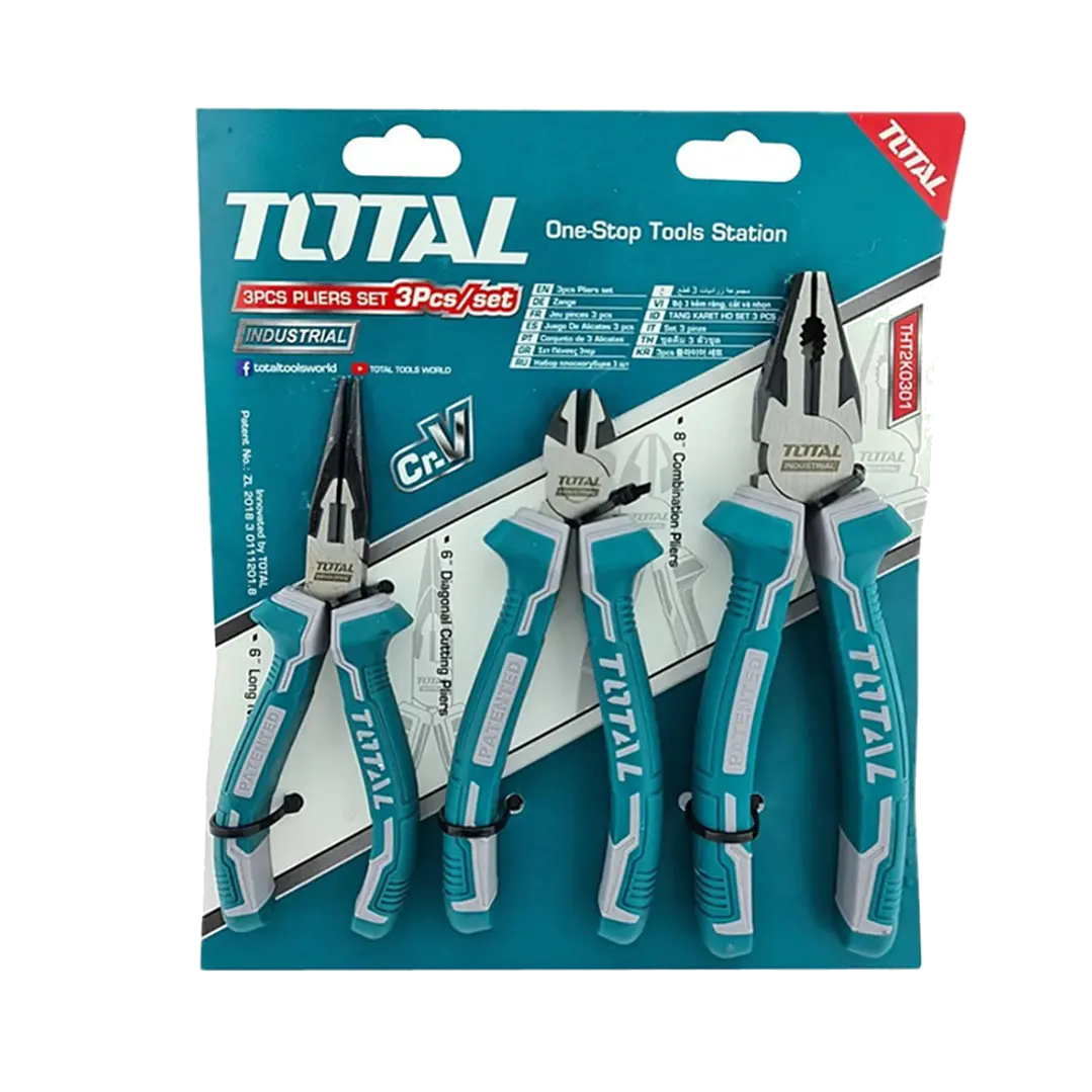 Kit Set Juego De Alicates 3 Piezas Total Tht2k0301 1