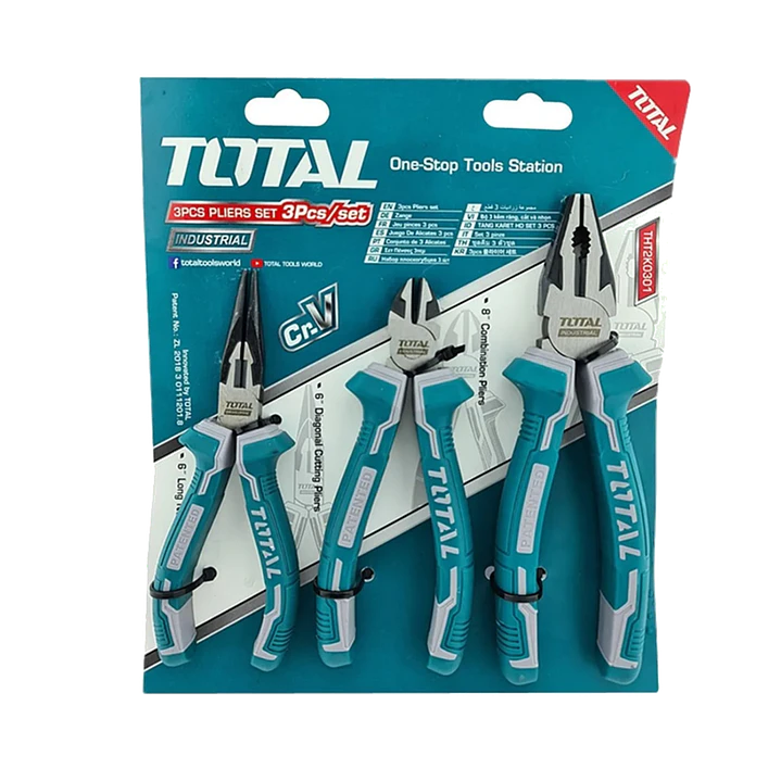 Kit Set Juego De Alicates 3 Piezas Total Tht2k0301 1