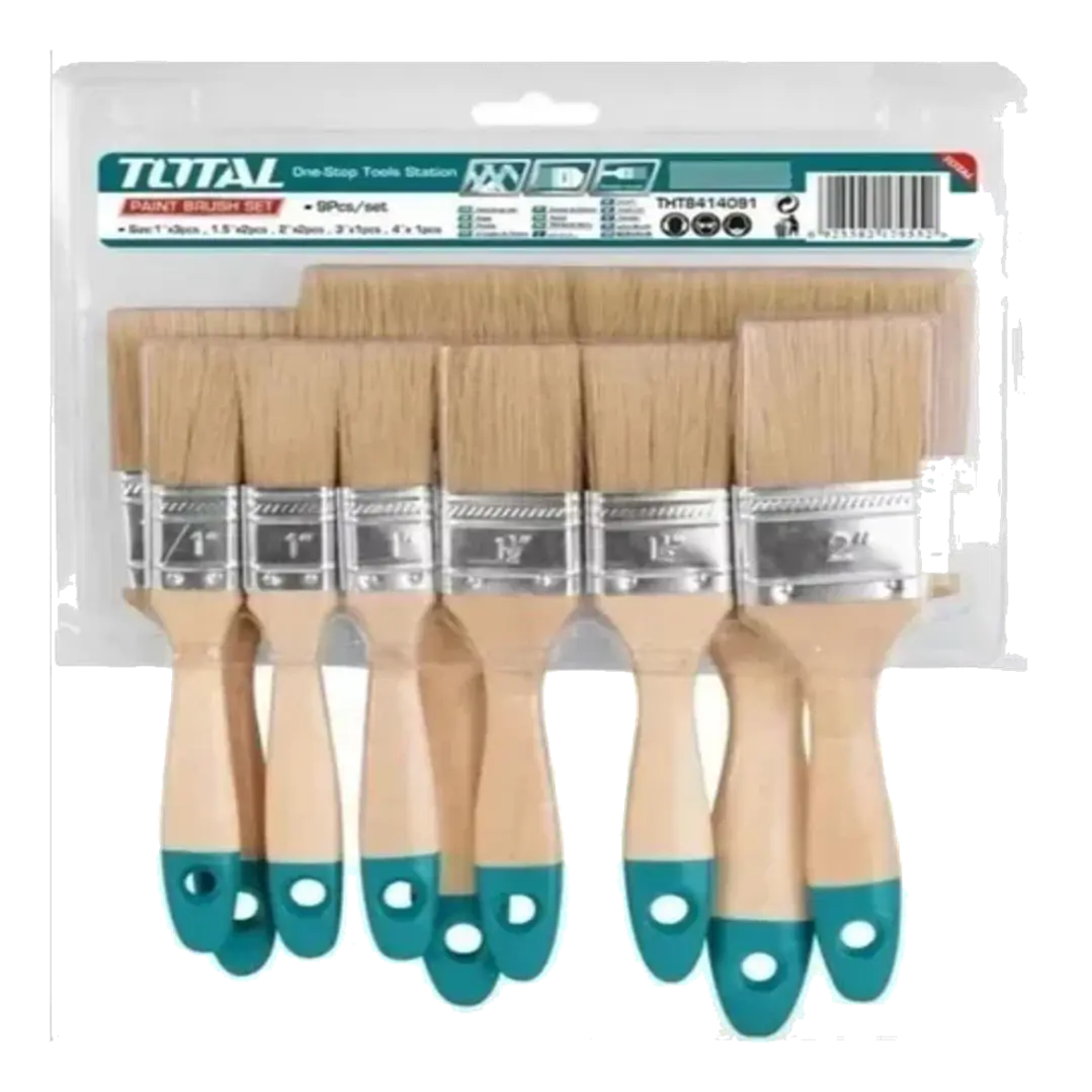 Set De Brochas Con Mango De Madera 9 Piezas Total Tht8414091 1