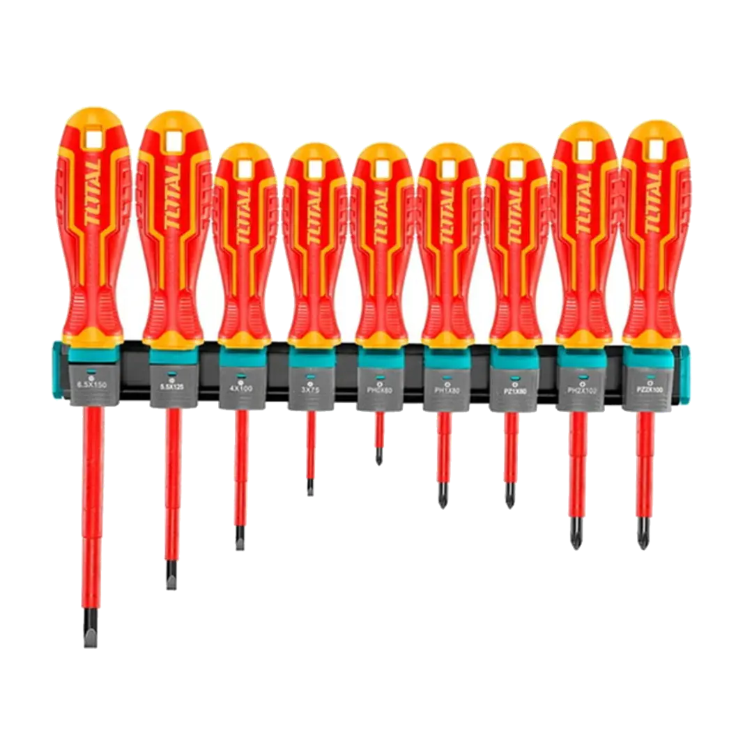 SET 9 DESTORNILLADORES AISLADOS 1000V (CERT.VDE+GS) SUPER TOTAL 1