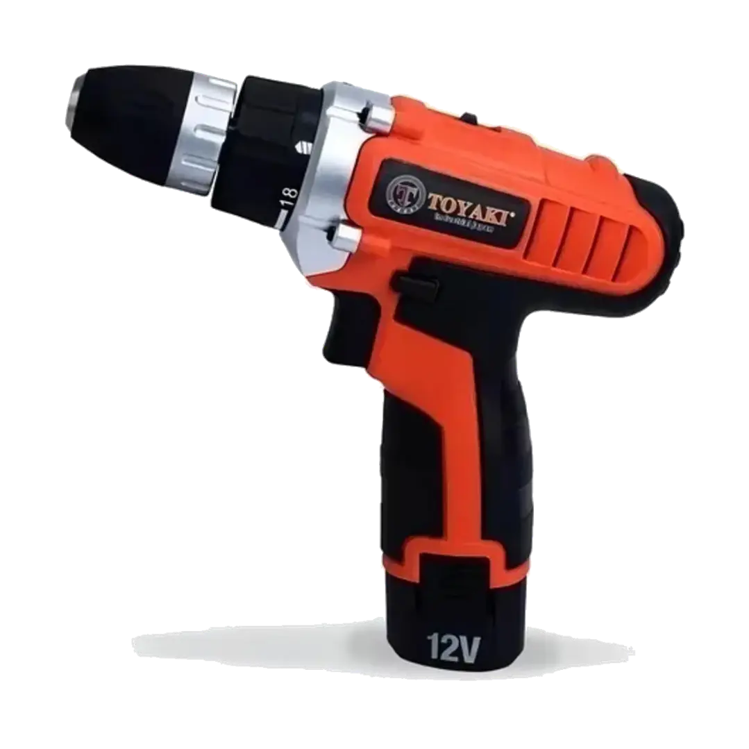 TALADRO RECARGABLE 12V 10MM TOYAKI + 2 BAT 1.5AH + 1 CAR 1