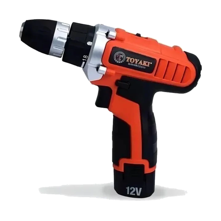 TALADRO RECARGABLE 12V 10MM TOYAKI + 2 BAT 1.5AH + 1 CAR 1