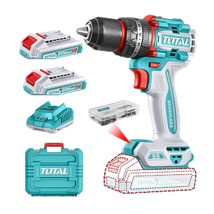 Taladro Atornillador Percutor 20v 2bat+carg Total Tidli20558