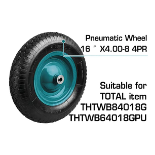 Rueda Para Carretilla De 90 Litros Total - Thtwb84018g-w