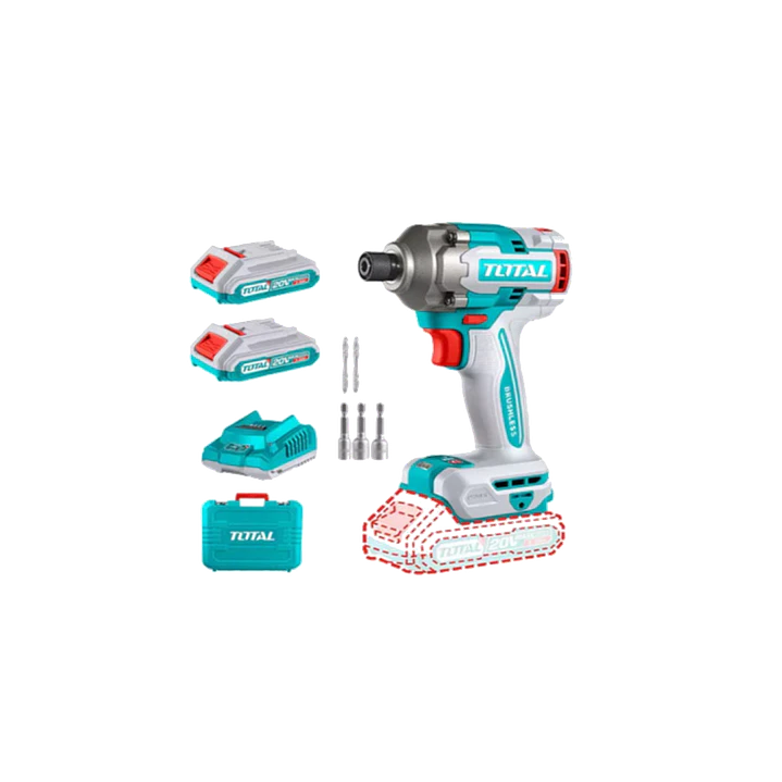 Atornillador De Impacto 20v 285nm + Bateria + Cargador Total Tirli2028 1