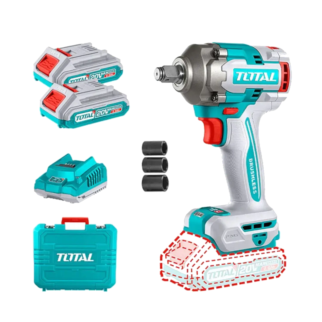 Taladro Pistola Llave Impacto 20v Carg+ 2bat Total Tiwli2040 1