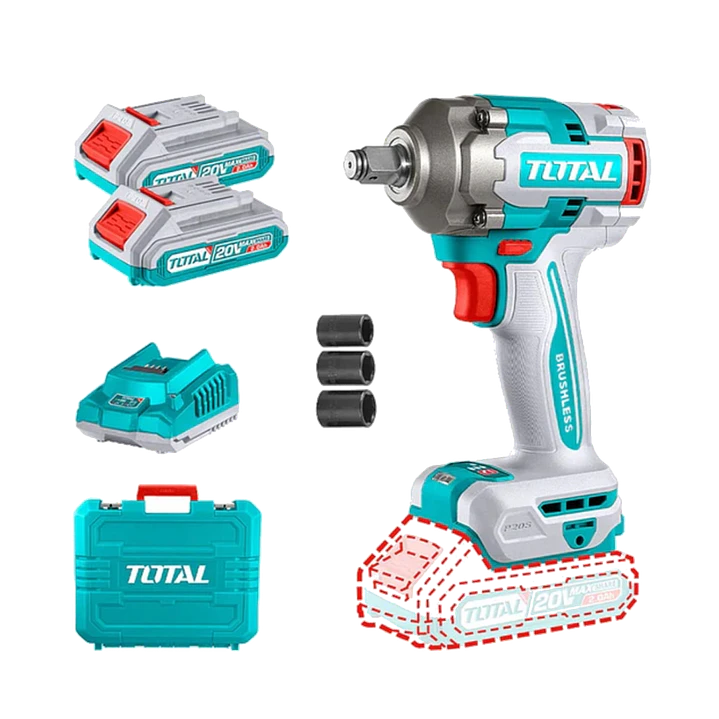 Taladro Pistola Llave Impacto 20v Carg+ 2bat Total Tiwli2040 1