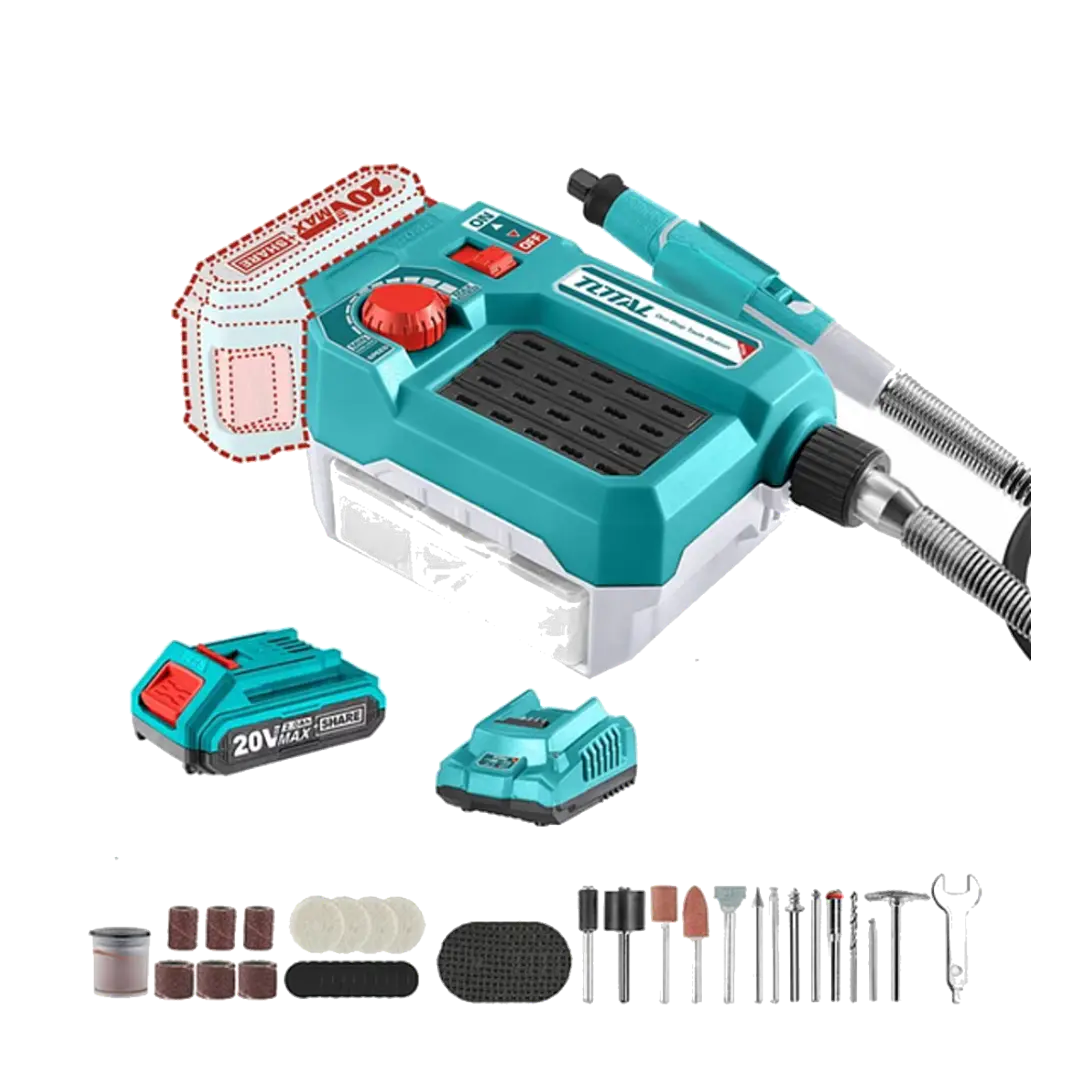 Herramienta Rotativa Mini Torno Multiuso+40 Acc 20v Total 1
