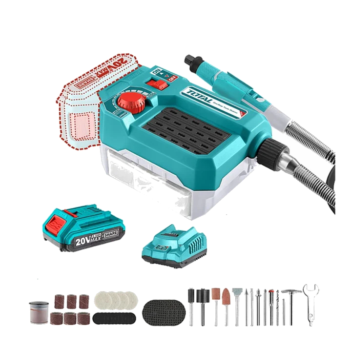 Herramienta Rotativa Mini Torno Multiuso+40 Acc 20v Total 1