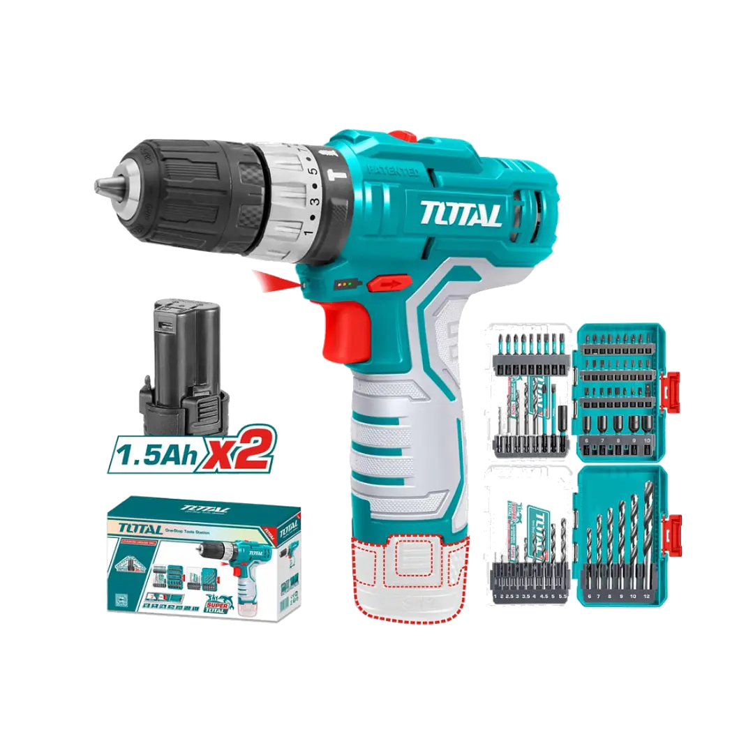 Taladro Inalambrico 10mm 12v + Bateria + Cargador Total Tosli241197 1