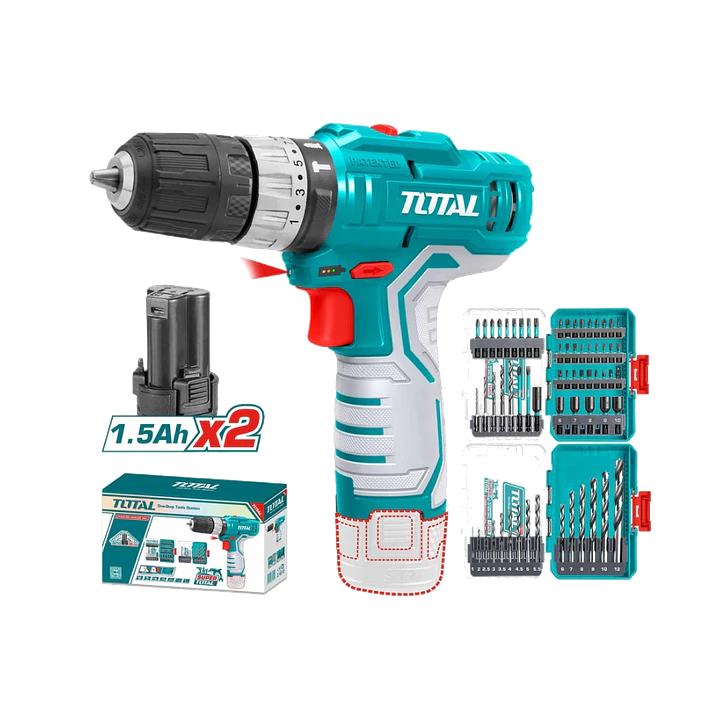 Taladro Inalambrico 10mm 12v + Bateria + Cargador Total Tosli241197 1