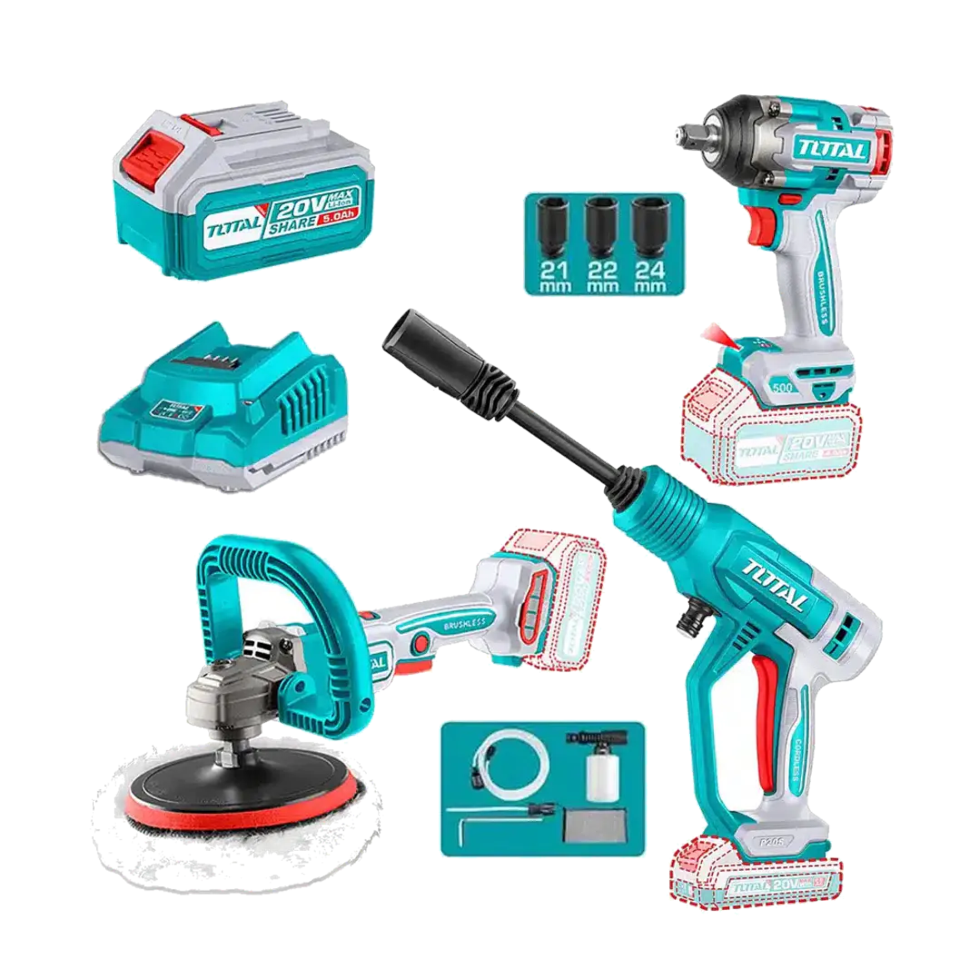 KIT COMB.20V 3PCS PISTOLA IPACTO, HIDROLAVADORA, PULIDORA 1