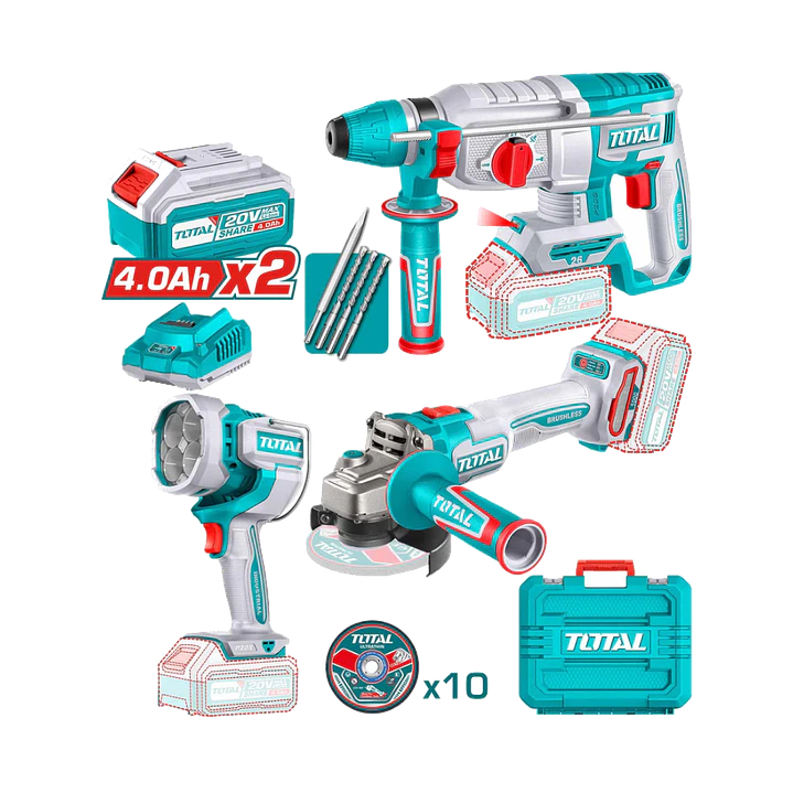 KIT ROTOMARTILLO + ESMERIL + LAMPARA INALAMBRICO T 1