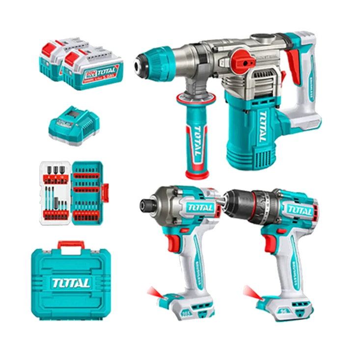 Kit Rotomartillo+ Taladro impacto + Llave de impacto Total TOSLI250281 1