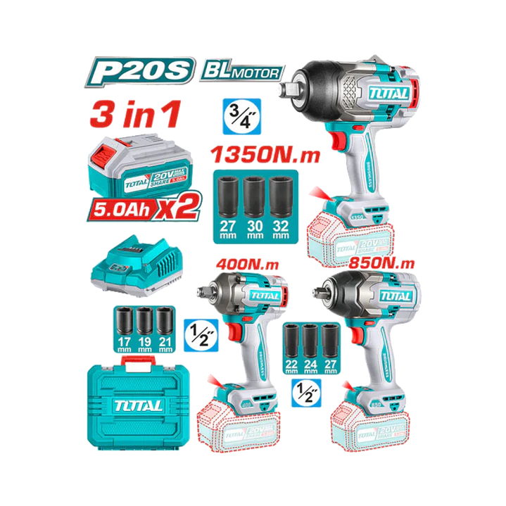 KIT LLAVE IMPACTOS 400NM + 850NM + 1350NM INALAMBR 1