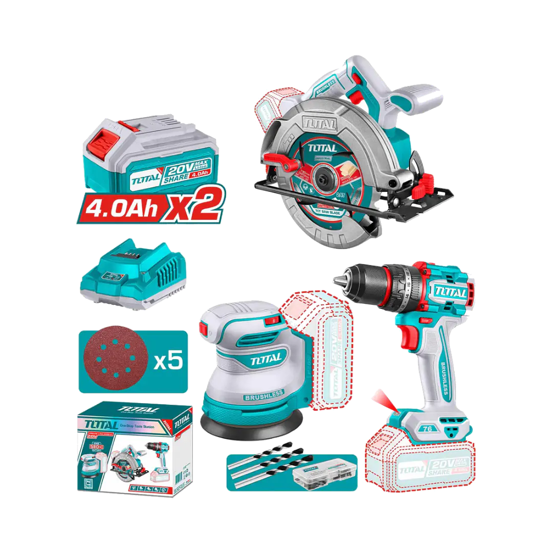 KIT TALADRO + LIJADORA + SIERRA CIRCULAR INALAMBRI 1