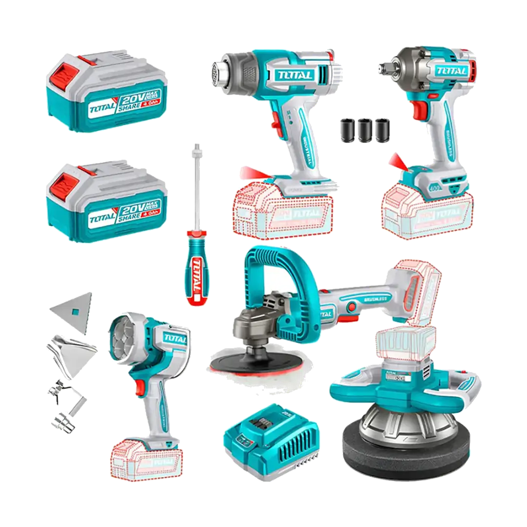 KIT HERRAMIENTAS INALAMBRICOS POR 5PCS TOTAL 1
