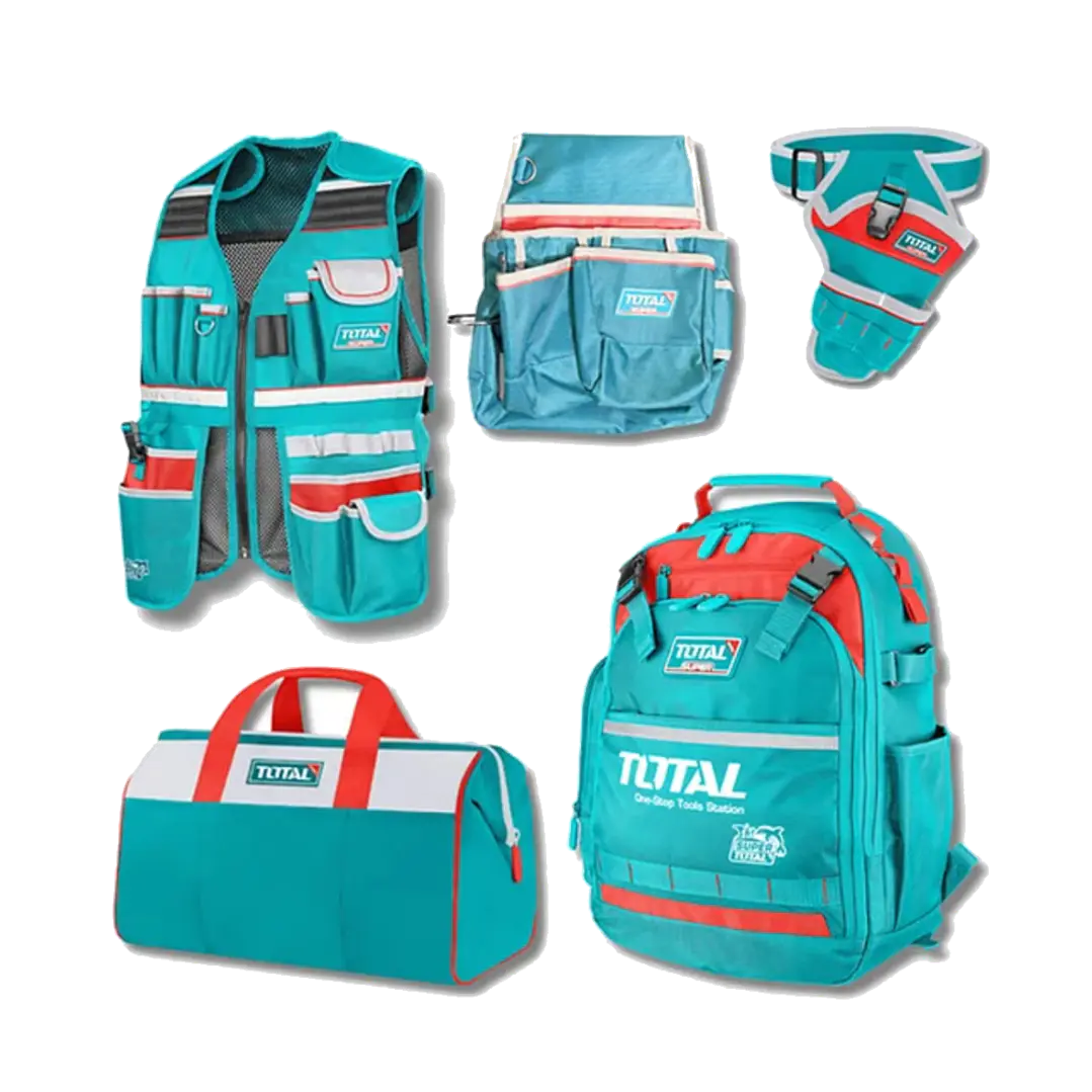 Kit Mochila+ Chaleco+ Bolso+ Coleto+ Porta Taladro Total 1
