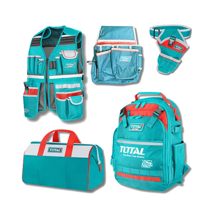 Kit Mochila+ Chaleco+ Bolso+ Coleto+ Porta Taladro Total 1