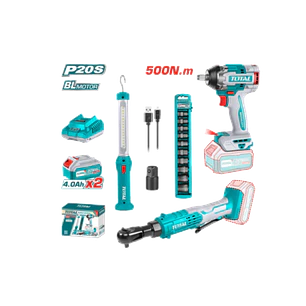  KIT LLAVE IMPACTO 500NM + LAMPARA + CHICHARRA