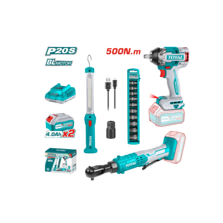  KIT LLAVE IMPACTO 500NM + LAMPARA + CHICHARRA 1
