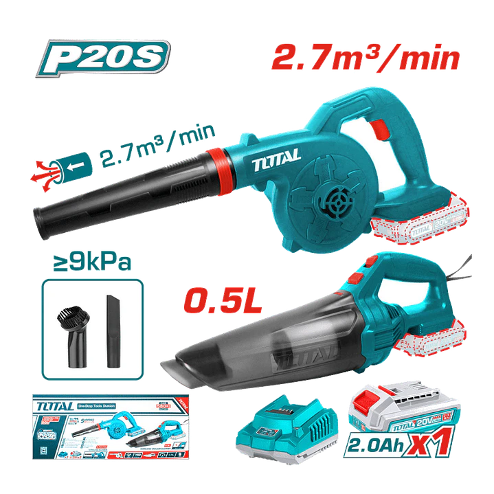 Kit Aspiradora + Soplador Inalámbrico 20v Total Tosli240998 1