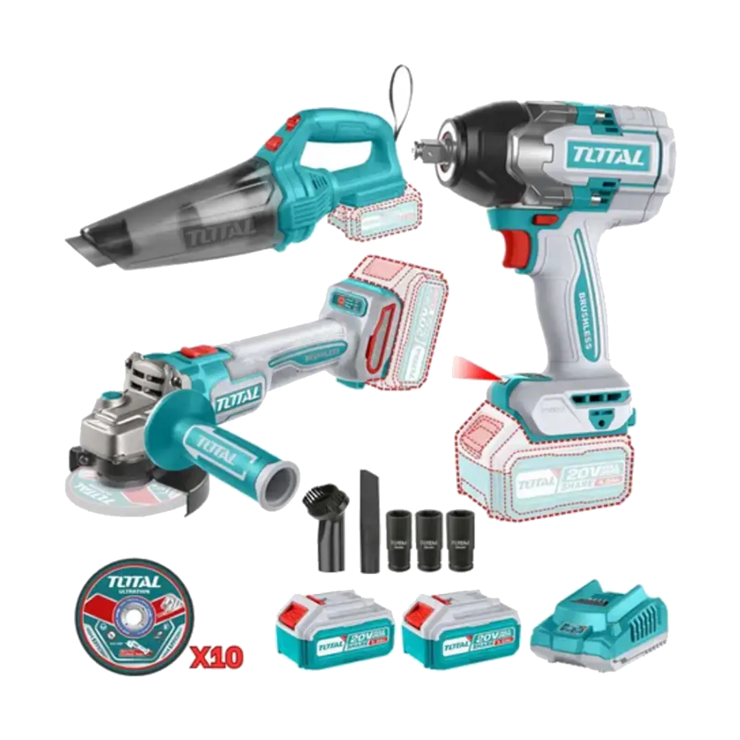 Kit Llave Impacto + Esmeril + Aspiradora Total Tosli240789 1