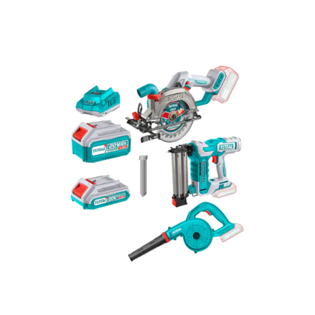 Kit Sierra Circular + Clavadora + Sopladora + Bateria + Cargador Total Tosli240683 1