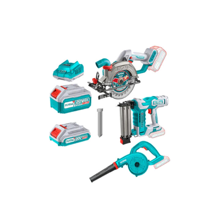 Kit Sierra Circular + Clavadora + Sopladora + Bateria + Cargador Total Tosli240683 1